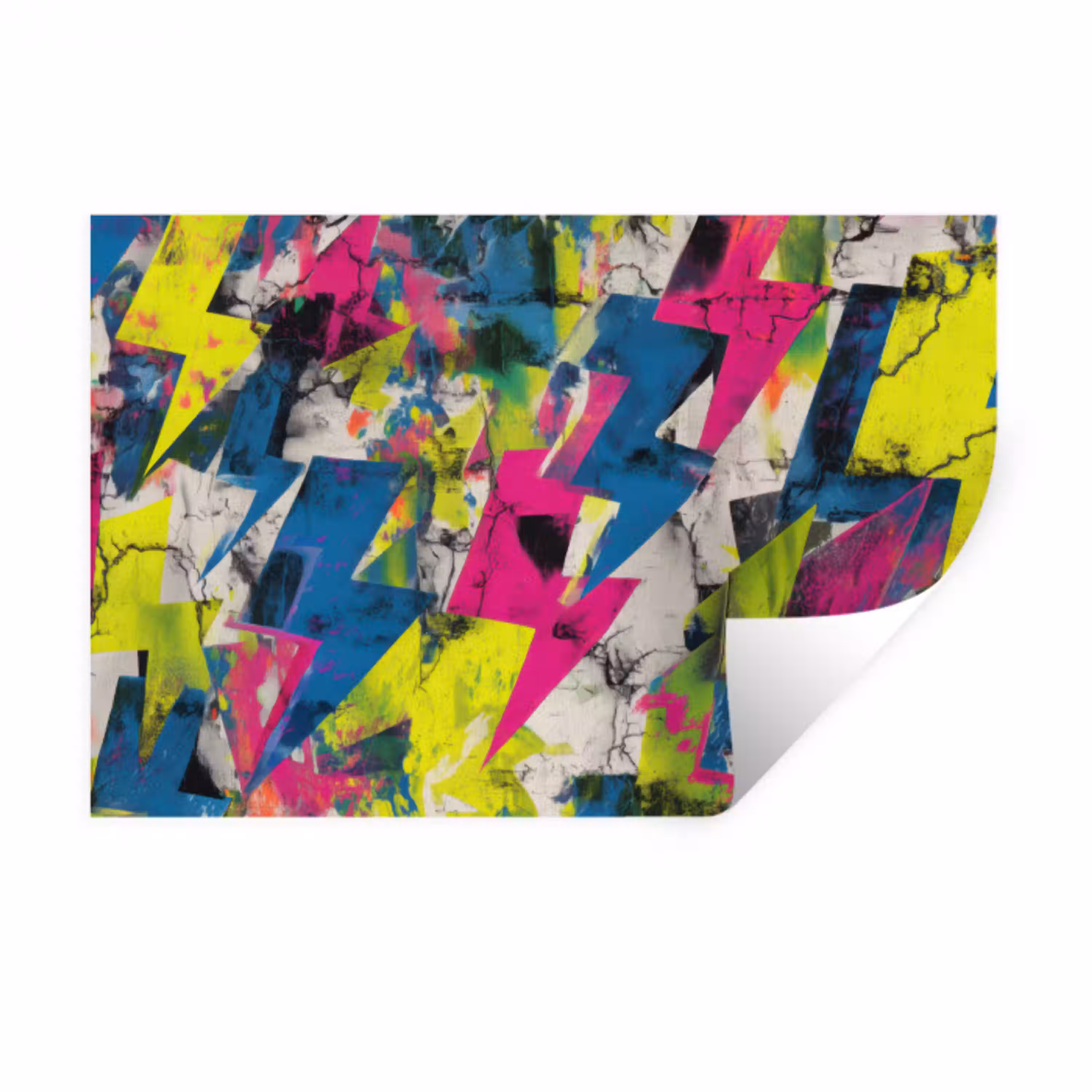 Bliksemschichten - Patroon - Marmer - Kleuren Muursticker klein -3d