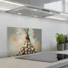 Konijn - Eieren - Kleurrijk keuken achterwand spatscherm klein -3d_schuin