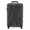 Grijze achtergrond met abstracte zwarte lijnen NBS - Handbagage koffer - Unisex middel -productfoto_recht