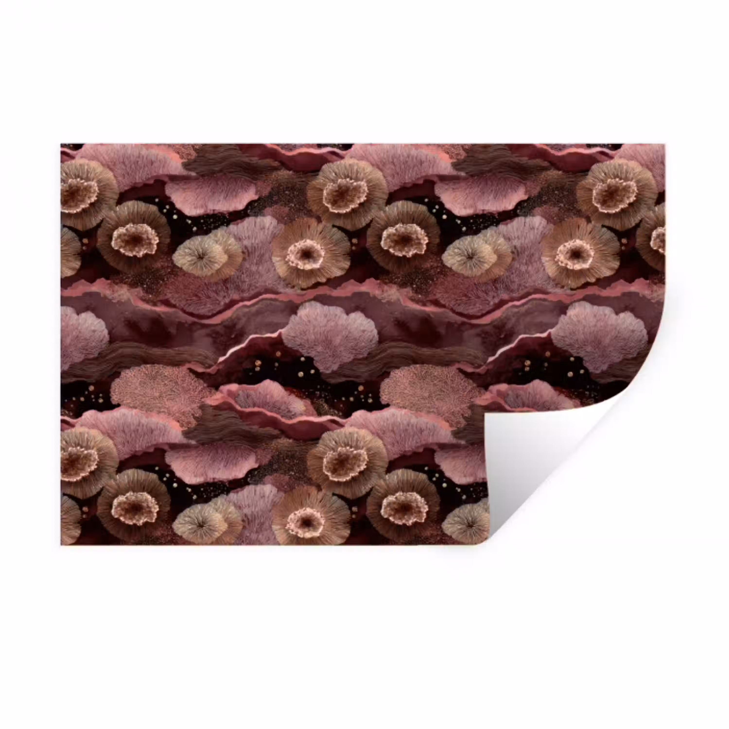 Koraal - Organisch - Roze Muursticker klein 286 -3d