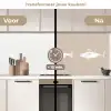 Vissen - Beige achtergrond - Wit keuken achterwand 2 middel -voor-na2_NL