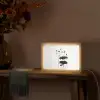 Bladeren - Zwart - Lotusbloem - Minimalitisch Light Box met kabel (Tafellamp) klein -sfeer4