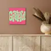 Grateful - Groen - Grafisch - Vloeiend aluminium wit klein -sfeer4
