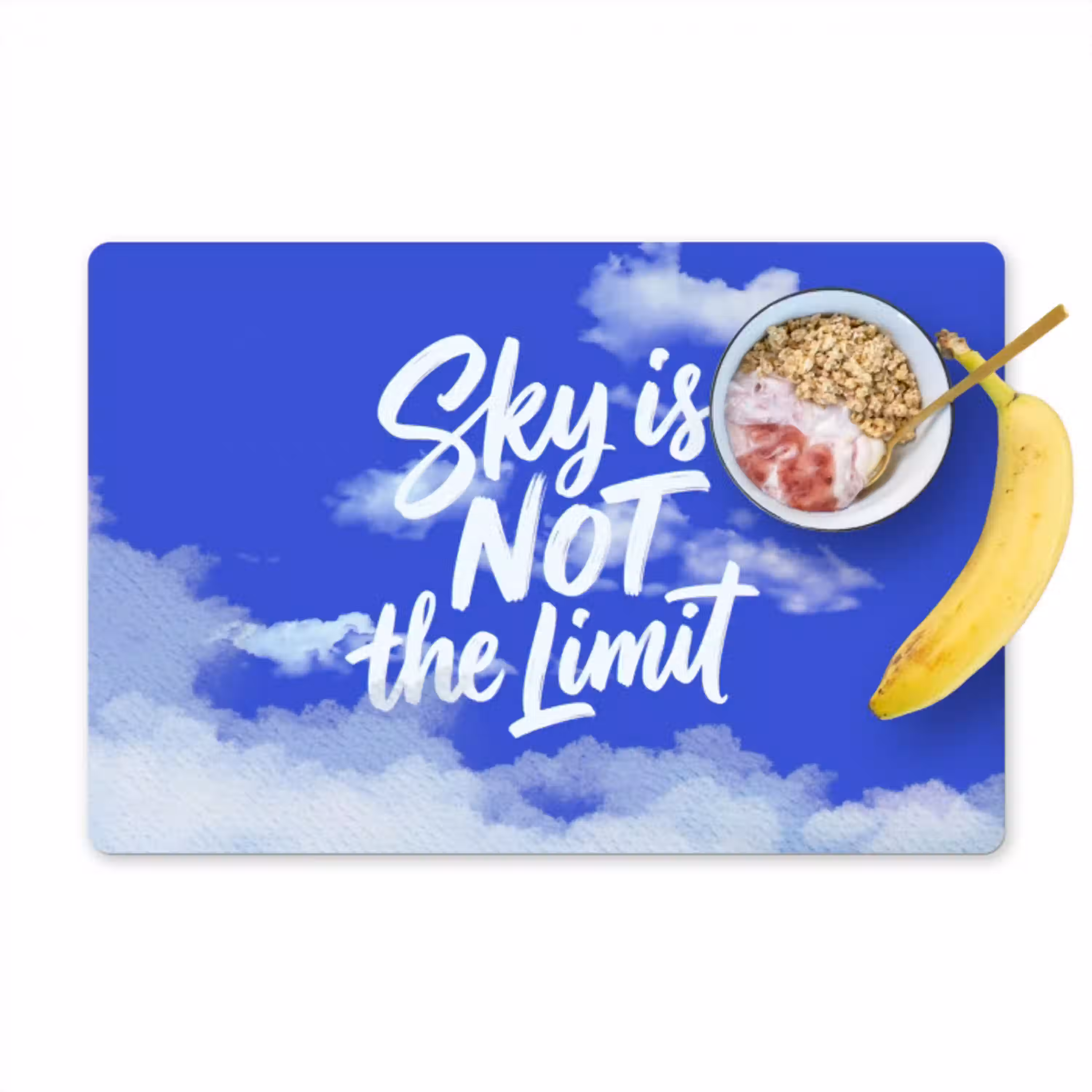 Sky is not the limit - Blauwe lucht - Wolken Placemat vinyl groot -zzzproduct_Kitchenyeah-website