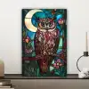 Uil - Mozaïek - Maan - Nacht canvas 2cm klein -sfeer6