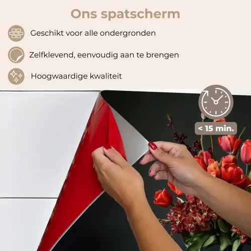 Boeket - Tulpen - Vaas - Rood keuken achterwand spatscherm klein -spatscherm_NL