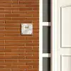 Beige bloemen - Modern Naambord Vierkant klein -sfeer3-XS