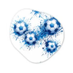 Voetballen - Verf - Sport - Blauw Wandcirkel Organisch Forex 3mm klein -3d