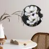Bloemen - Wit - Abstract Wandcirkel kunststof plaat 5mm dik klein -sfeer4