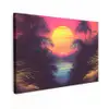 Zon - Geel - Palmbomen - Tropisch canvas 2cm klein -z3d