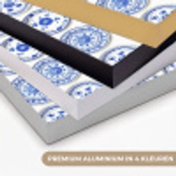Borden - Bloemen - Patroon - Blauw Textielframe zwart klein 947 -USP_kleurenNL