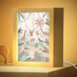 Jungle - Dieren - Groen Light Box met kabel (Kinderlampje) klein -zzzz_3d_website