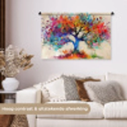 Levensboom - Natuur - Kleurrijk - Boom Wandkleed katoen middel -sfeer1
