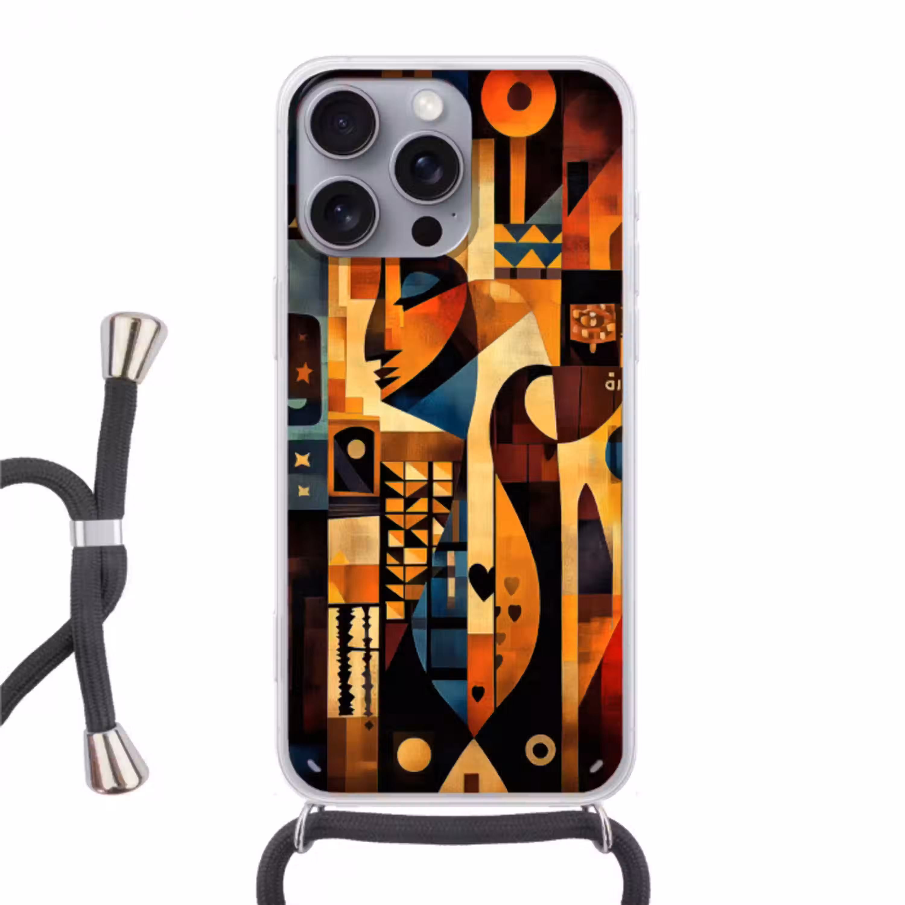 Figuren - Abstract - Symbolen Hoesje iPhone 16 Pro Max met koord klein -3d