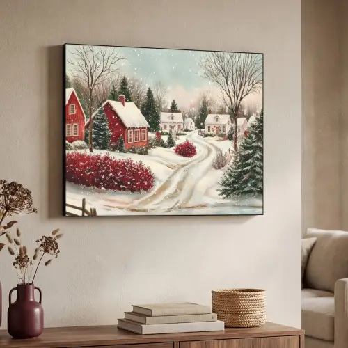 Kerstsfeer - Landelijk - Rood Textielframe zwart klein -sfeer3