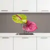 Planten - Anthurium - Groen - Roze keuken achterwand 2 middel -3d
