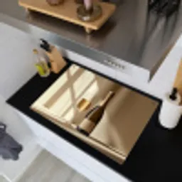 Champagne - Beige - Schaduw - Bubbels Inductie beschemer met haakjes klein -sfeer1
