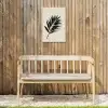Palmblad - Subtiel - Groen - beige Tuinposter op houten frame 2 cm dik klein -sfeer4