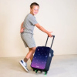 Sterren - Galaxy - Blauw - Roze Kinderkoffer - Zwart klein -sfeer3