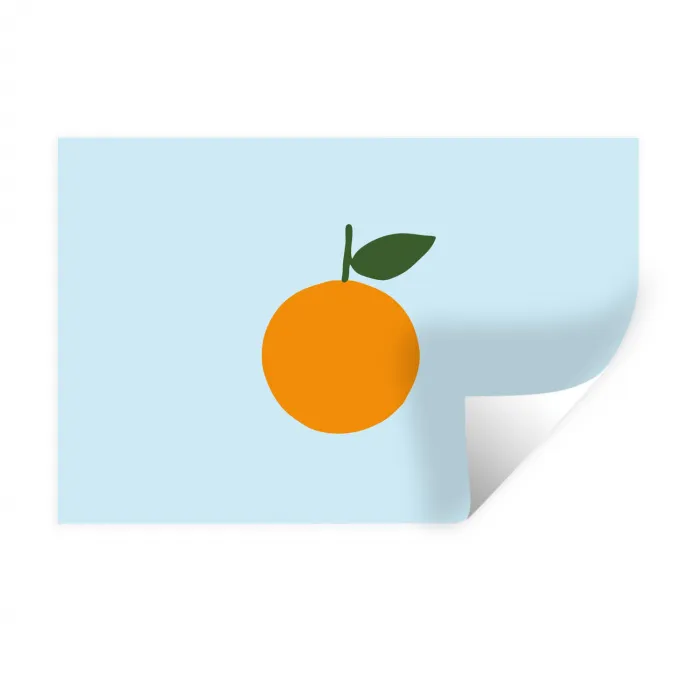 Fruit - Sinaasappel - Oranje Muursticker klein -3d