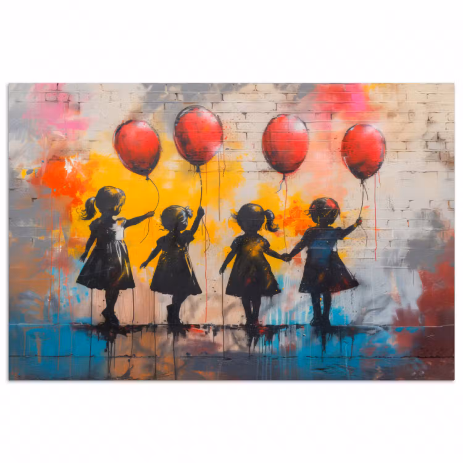 Poster - Graffiti - Kinder - Straßenkunst - Luftballon - Banksy