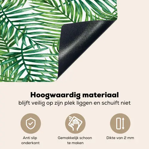 Palmboom - Bladeren - Groen Inductie beschemer met haakjes klein 777 -ky-onderkant-nl