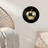 Appel - Goud - Chrome - Zwart Wandcirkel behangsticker klein -sfeer4