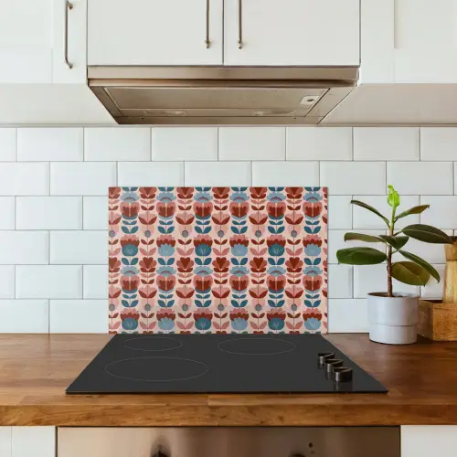 Vintage - Motief - Kleurrijk keuken achterwand spatscherm klein 900 -sfeer2