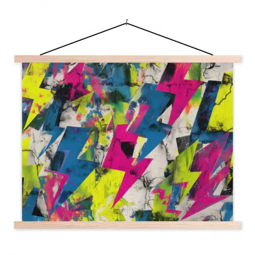 Bliksemschichten - Patroon - Marmer - Kleuren textielposter latten blank klein -3d