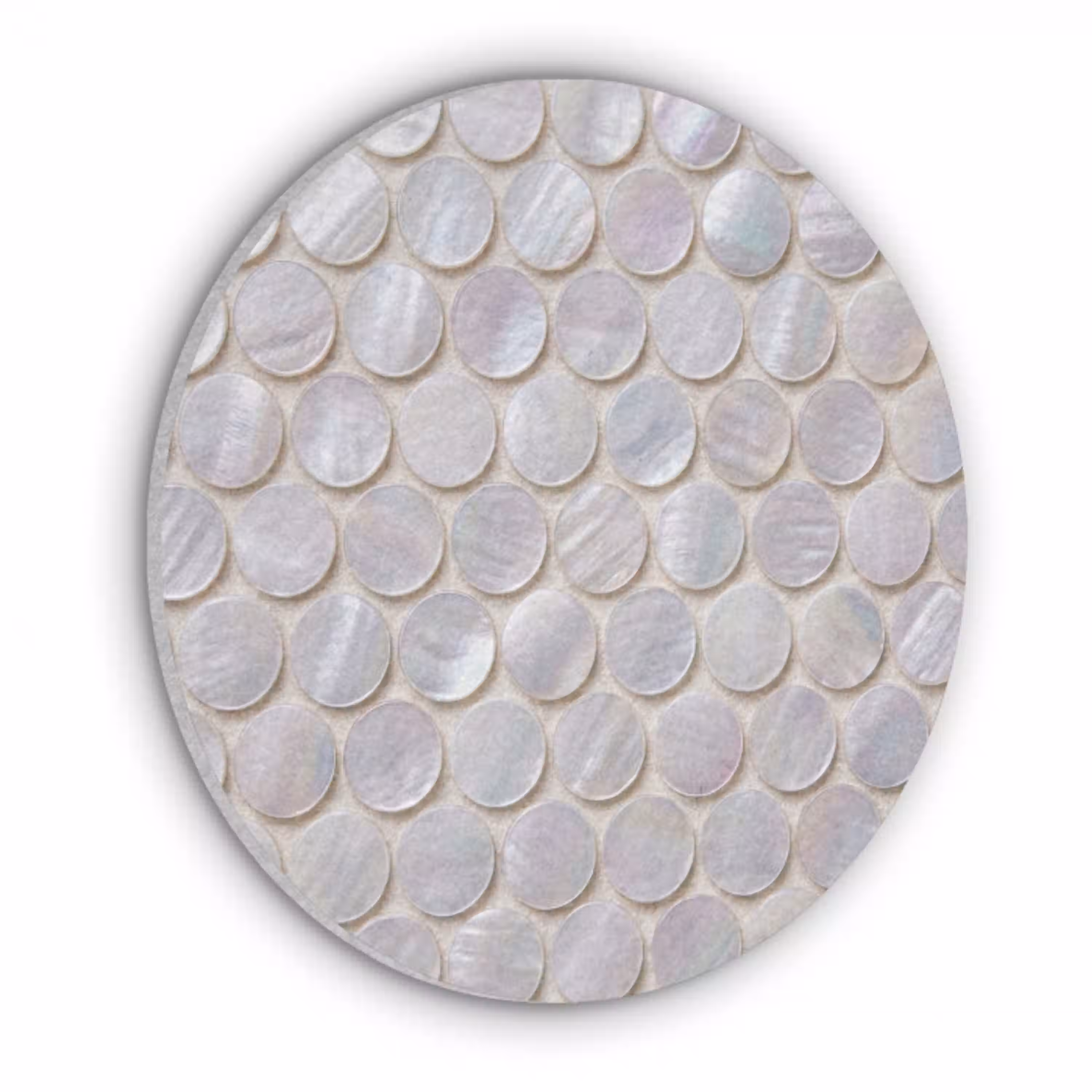 Patroon - Cirkels - Abstract - Modern - Wit Akoestische PET Vilt - Rond klein -3d