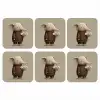 Olifant - Witte bloemen - Kindvriendelijk onderzetter kurk middel -3d