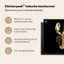 Kreeft - Goud - Textuur - Zwart Inductie beschermer vinyl 3mm middel -zzzzzzusp-haakje_NL
