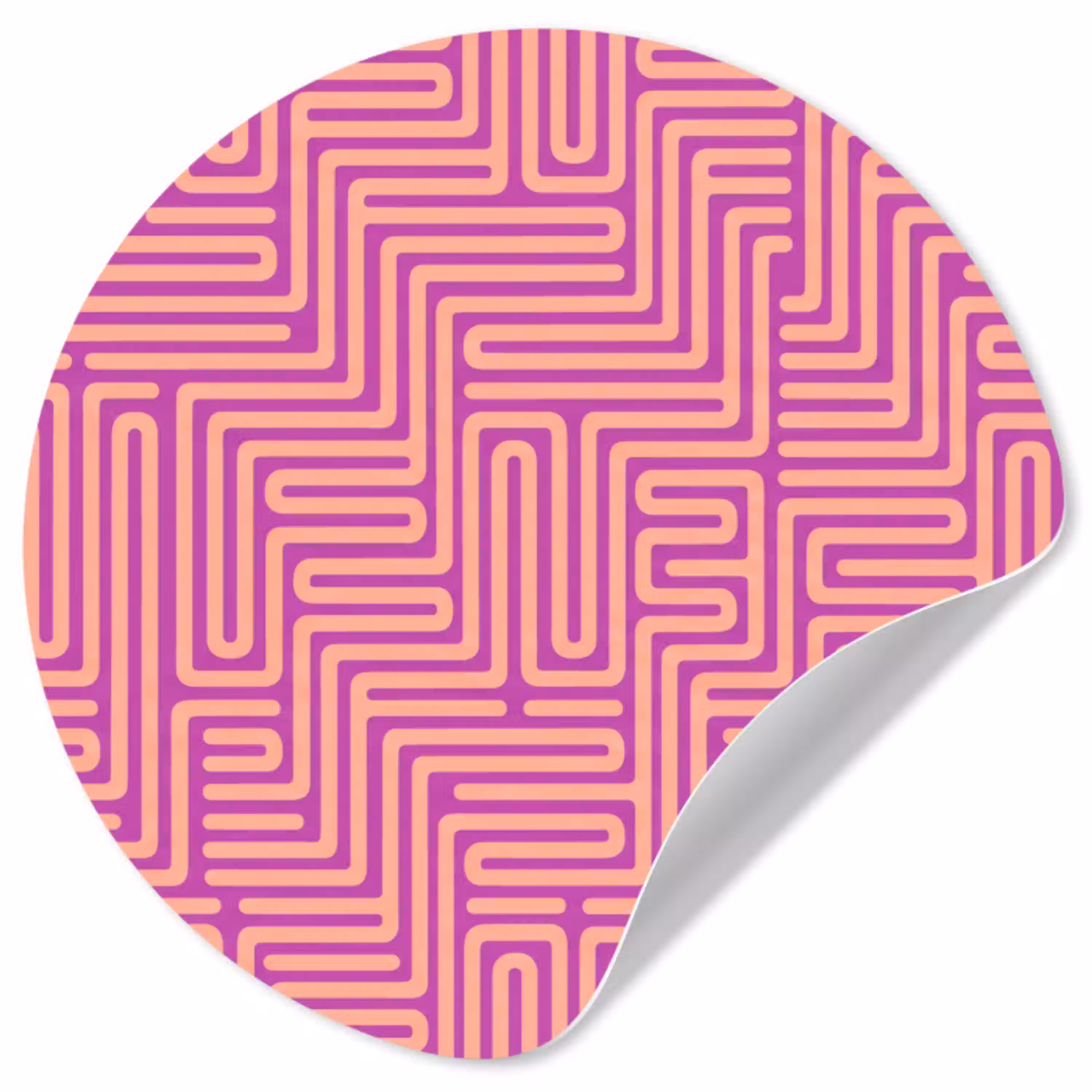 Patroon - Lijnen - Abstract - Modern - Paars Wandcirkel behangsticker klein -3d
