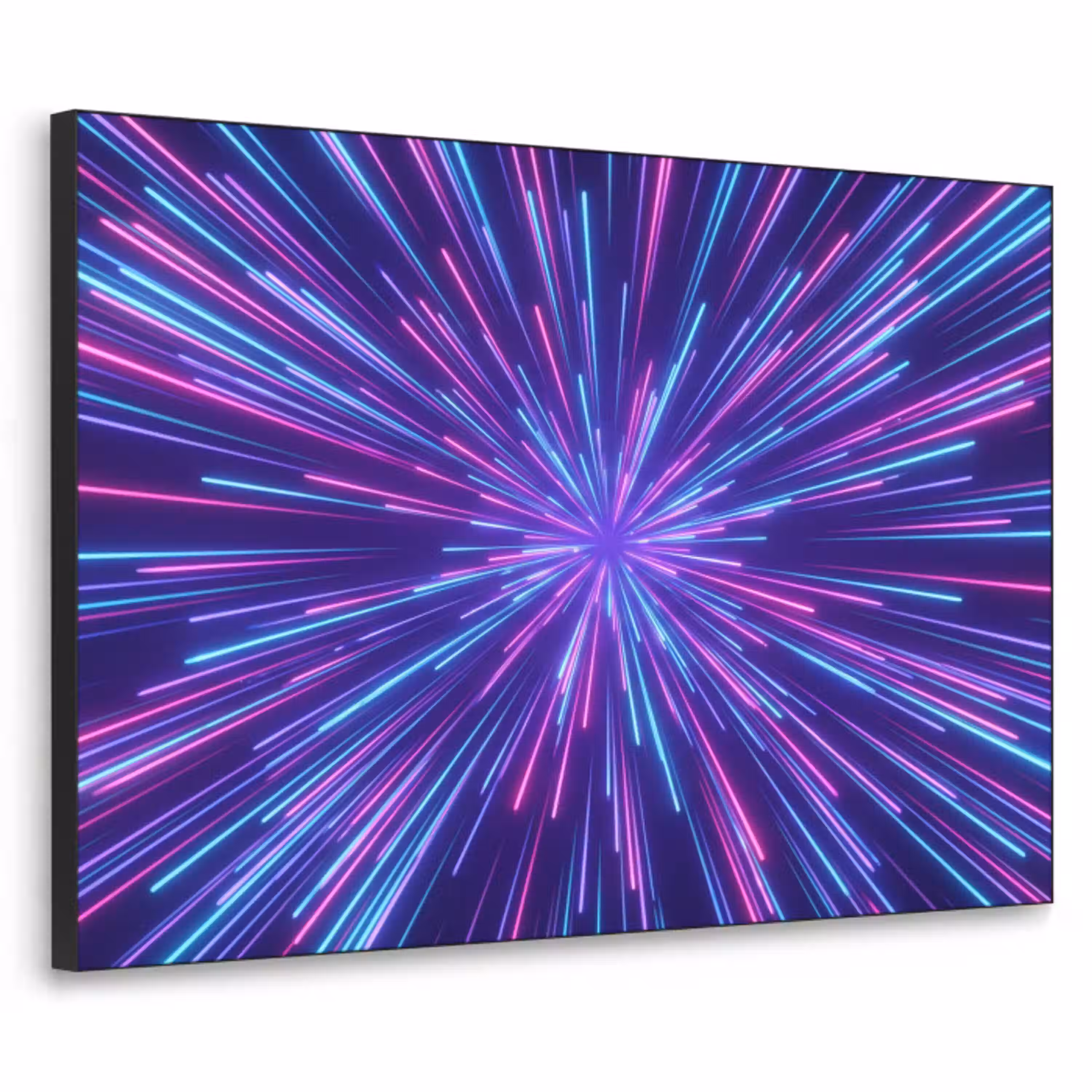 Dynamisch - Ruimte - Kleurrijk Textielframe zwart klein -3d