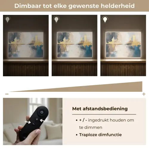Abstract - Kunst - Goud Light Box met batterij (Wandlamp) middel -USP_dimbaarNL