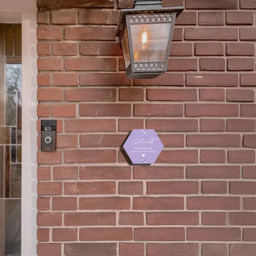 Effen - Lila - Sierlijk Naambord Hexagon klein -sfeer7-hexagon-XS
