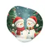 Sneeuwpop - Kerstsneeuw - Groen - Rood Wandcirkel Organisch Forex 3mm klein -3d