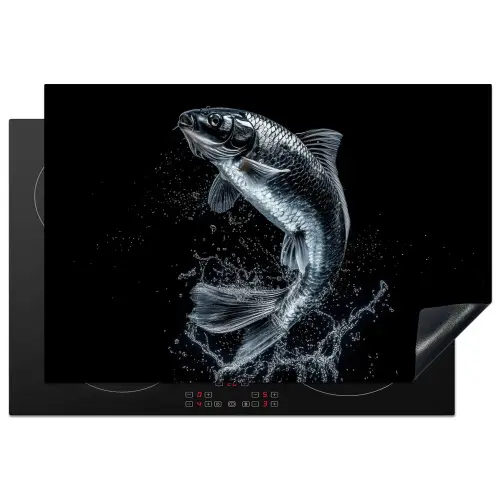 Vis - Koi - Zwart - Water Inductie beschermer vinyl 3mm klein -3d
