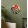 Koi - Zee - Golven - Zon Wandcirkel behangsticker klein -sfeer2