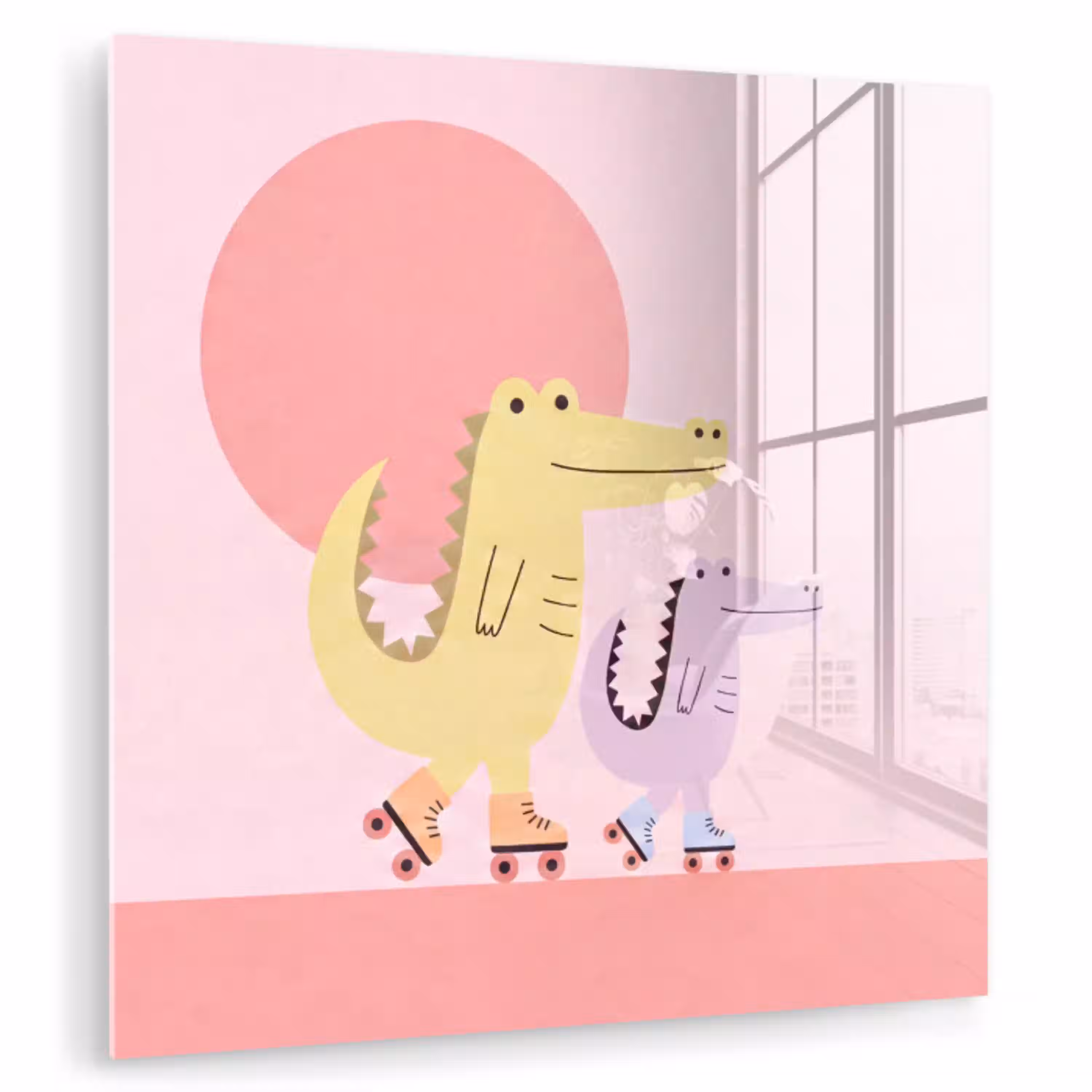 Dieren - Skaten - Illustratie - Speels - Roze plexiglas 5mm klein -zzzproduct_nieuw