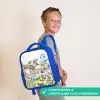 Busje met allemaal dieren Kinderrugzak - Blauw middel -sfeer3_NL