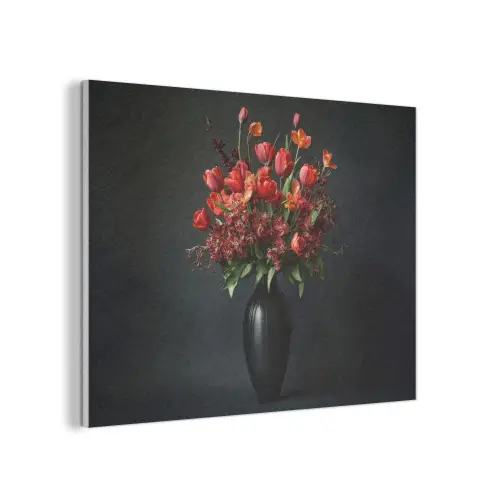 Boeket - Tulpen - Vaas - Rood PET vilt klein -3d
