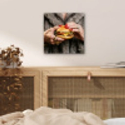 Vrouw - Hamburger - Bontjas aluminium wit klein -sfeer3