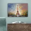 Eiffeltoren - Schilderij - Olieverf - Parijs canvas 2cm klein -sfeer4