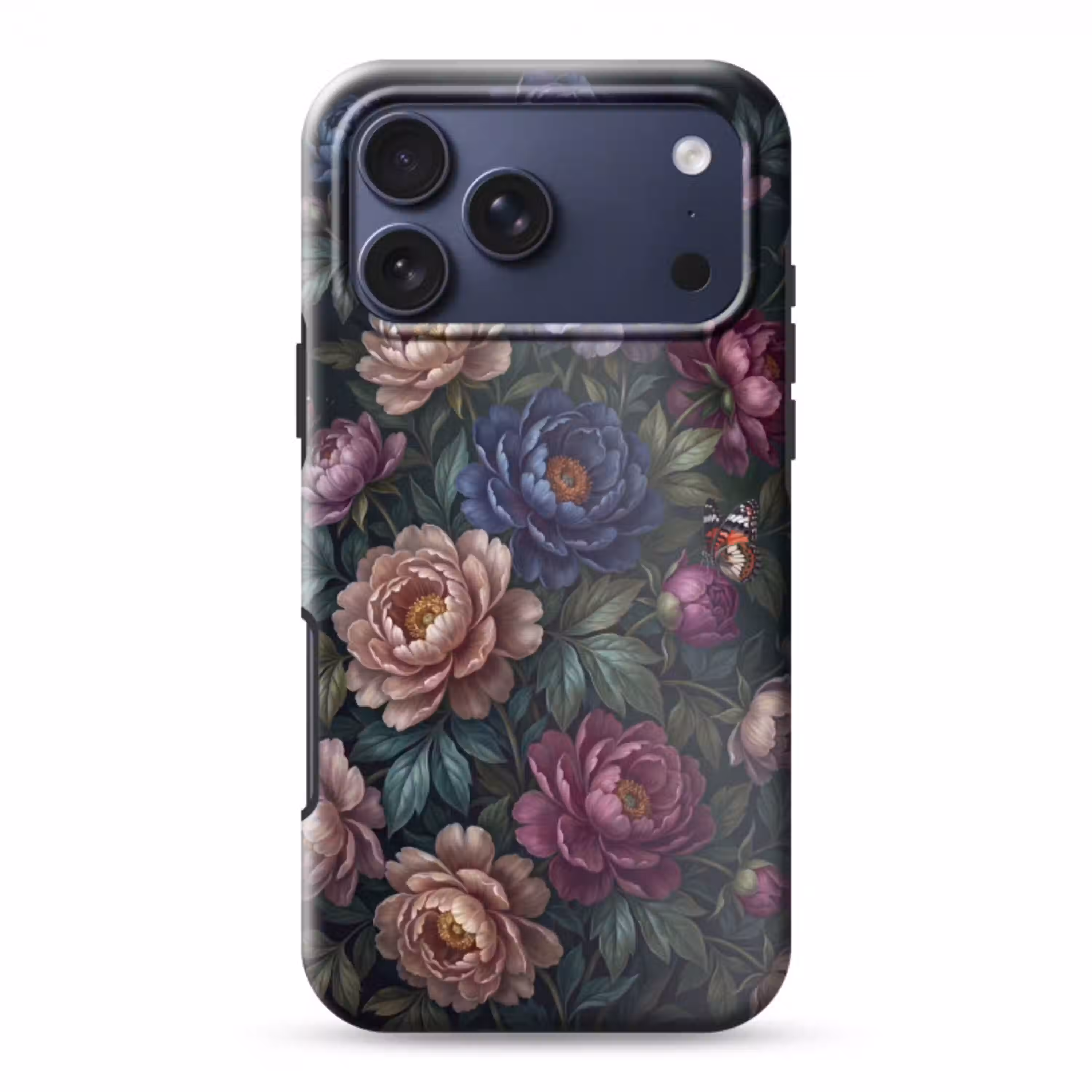 Bloemen - Vlinder - Natuur - Modern - Paars Toughcase MagSafe Apple iPhone 17 Pro Max klein -3d