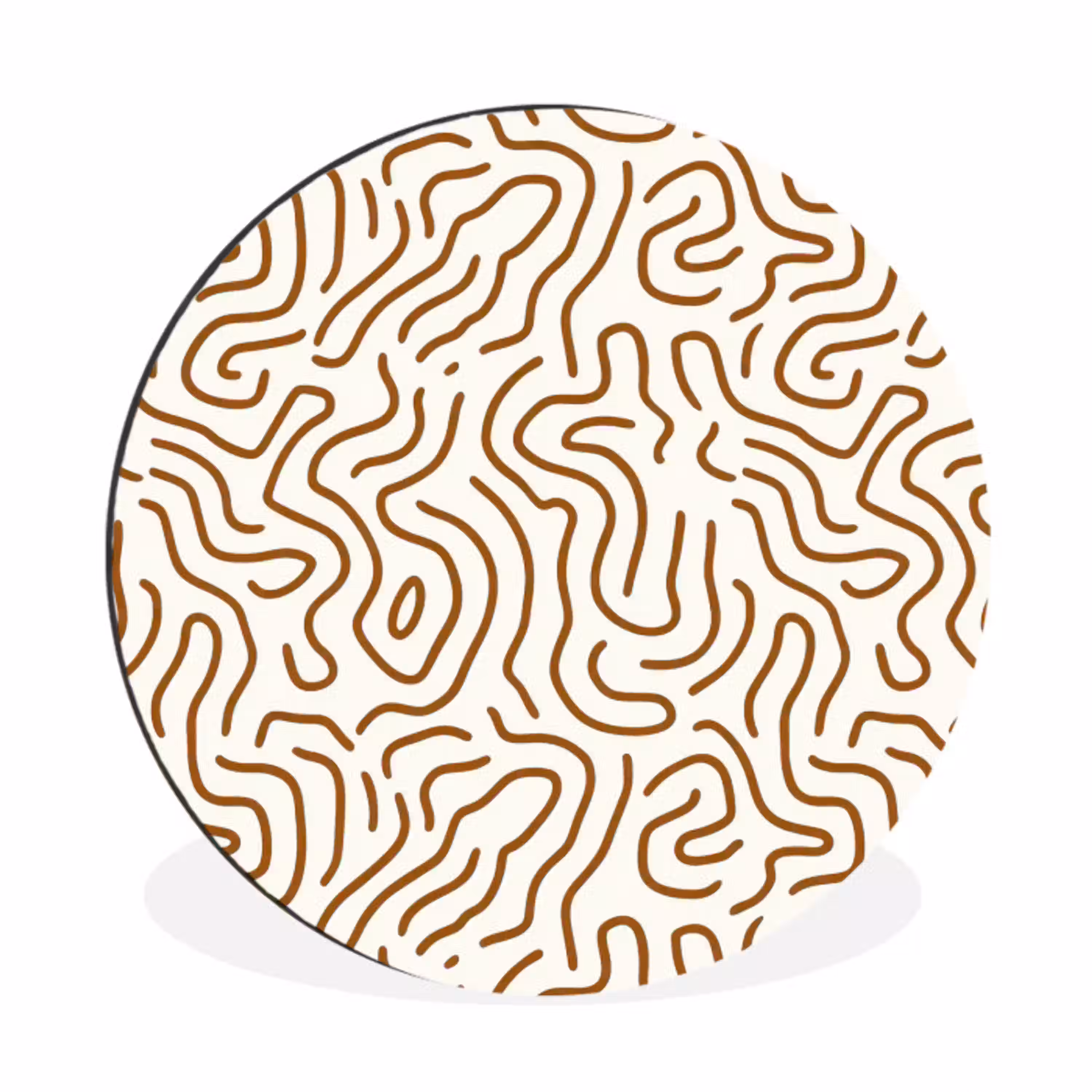 Minimalistisch - Patroon - Terracotta Wandcirkel aluminium klein 190 -3d