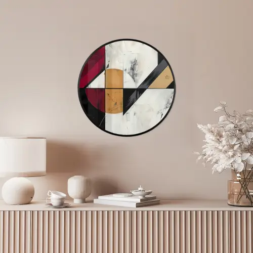 Modern - Abstract - Geometrisch - Rood - Industrieel Fotolijst rond zonder passe partout klein -sfeer3