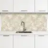 Beige - Reliëfstructuur - Natuursteen keuken achterwand 2 middel 871 -3d