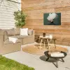 Hoed - Vrouw - Beige Tuinposter op houten frame 2 cm dik klein -sfeer2