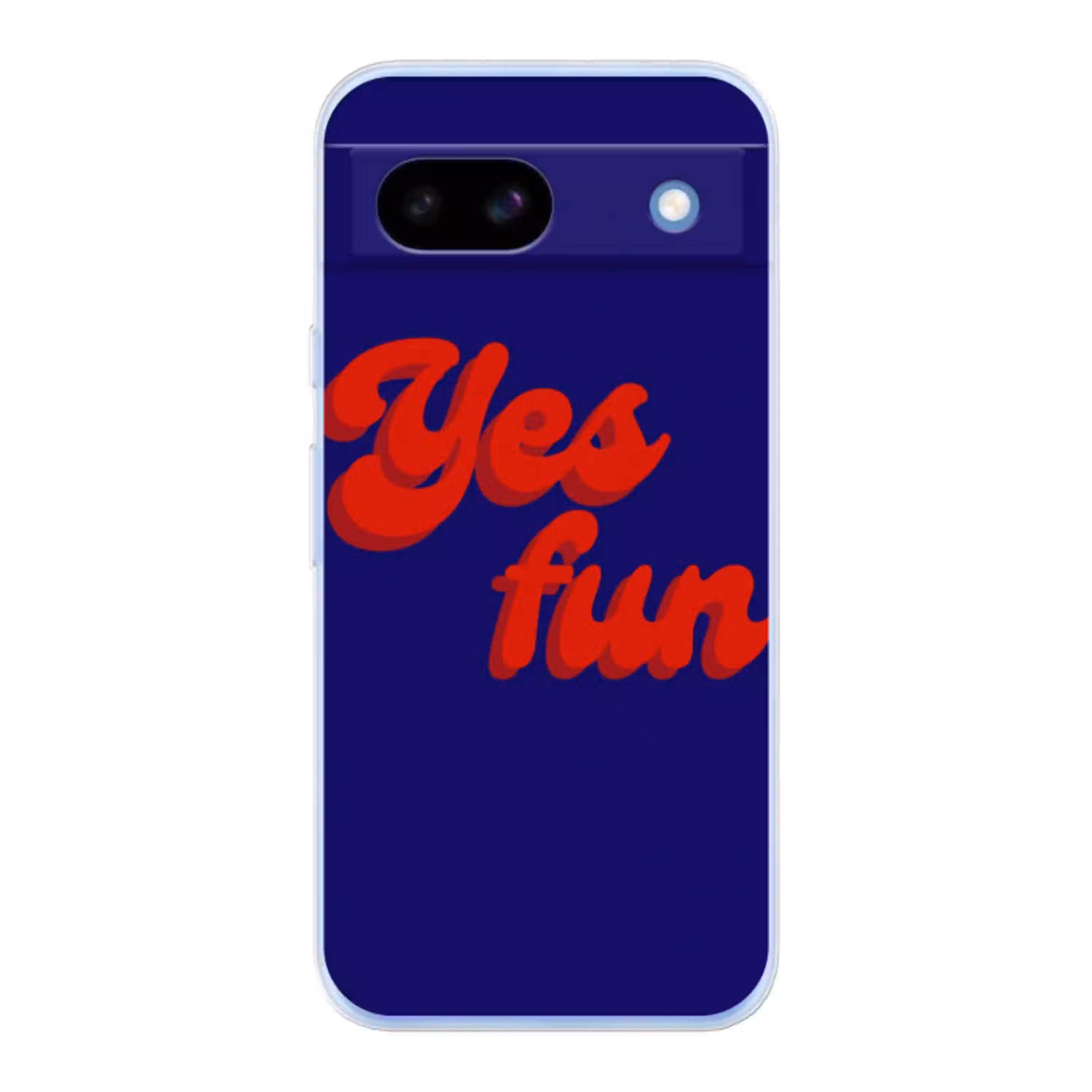 Blauw - Rood - Yes fun - 3D Telefoonhoesje Google Pixel 8 a klein -3d